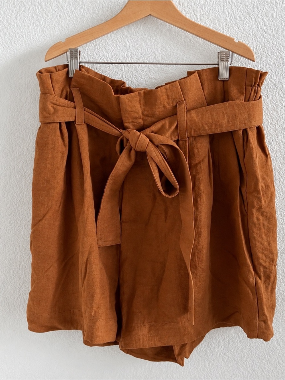 A New Day Rust Brown Paperbag High Rise Belted Shorts Size 2X